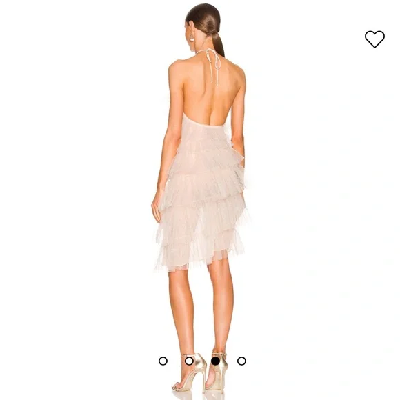 NEW- the bar Kai Dress in Nude Sparkle, MIDI length halter, Size 8 - Picture 3 of 14